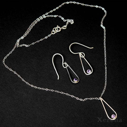 Purple Elegance Earring and Necklace Set