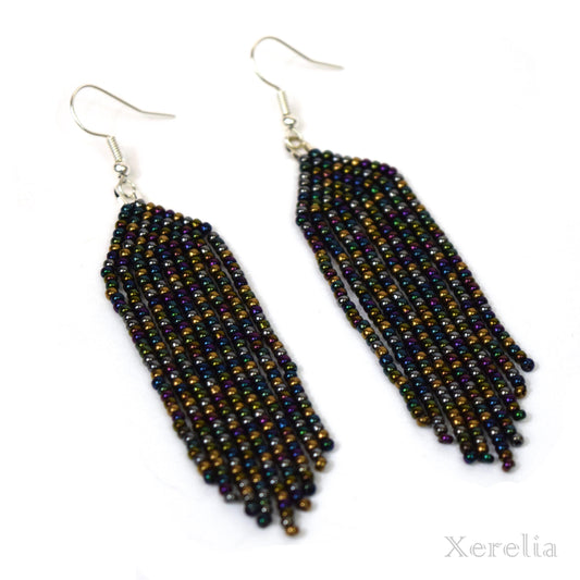 Metallic Rain Fringe Earrings