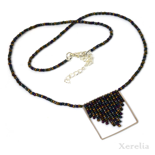 Metallic Rain Fringe Necklace