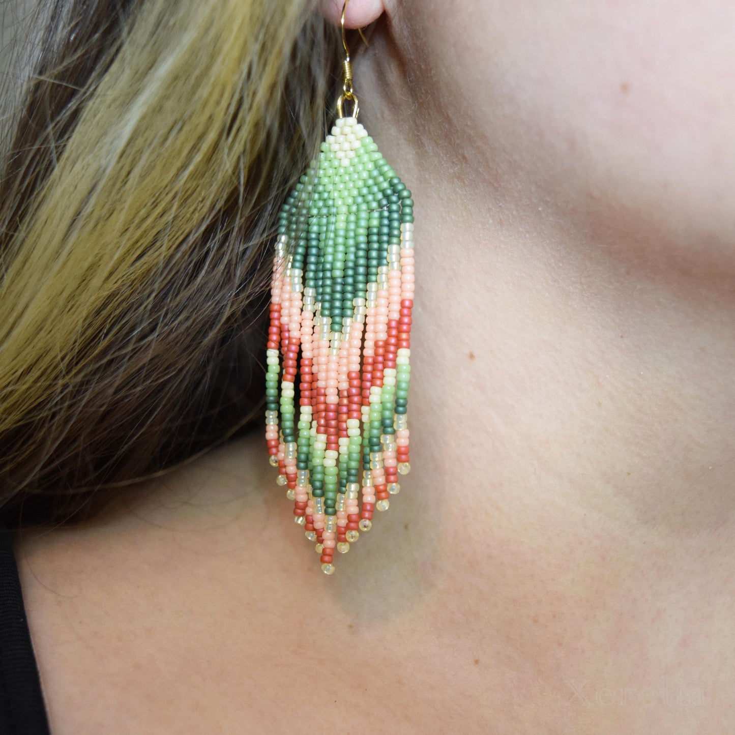 Modern Christmas Fringe Earrings