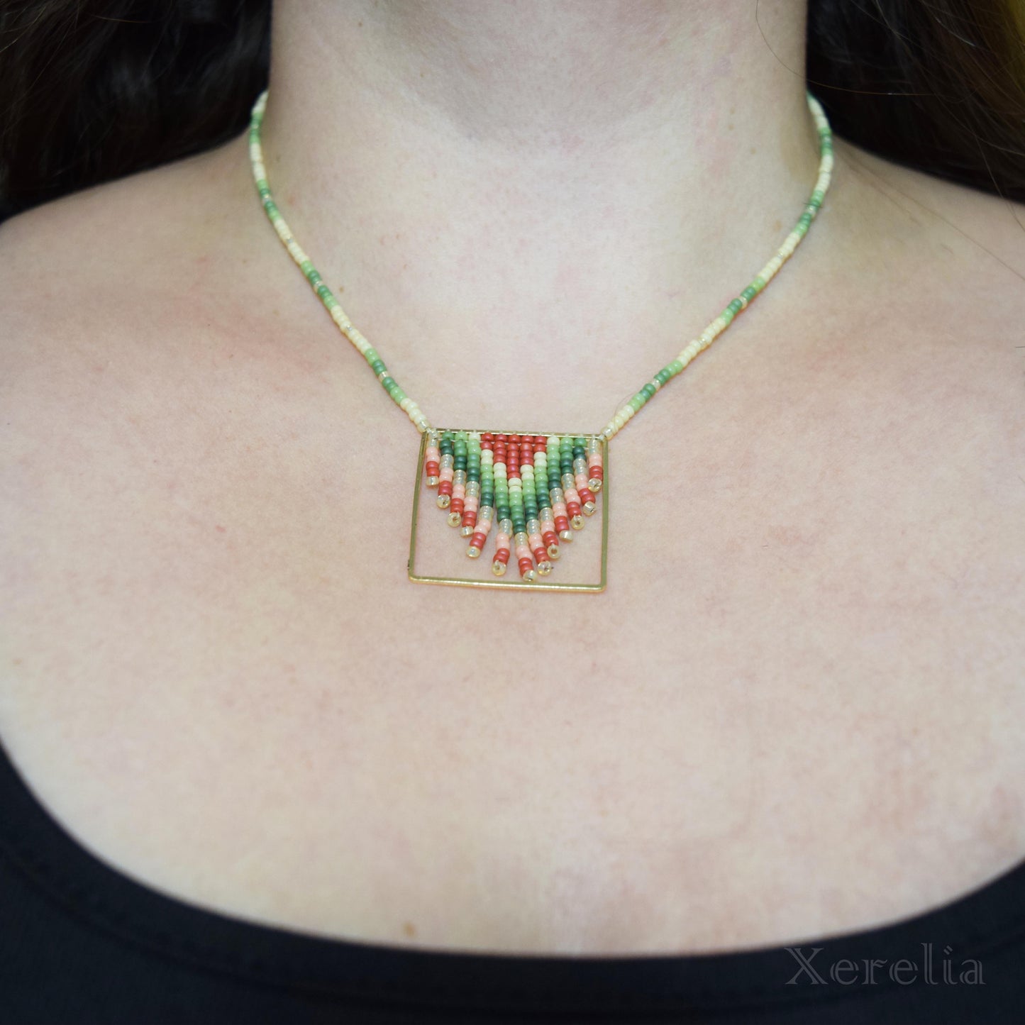 Modern Christmas Fringe Necklace