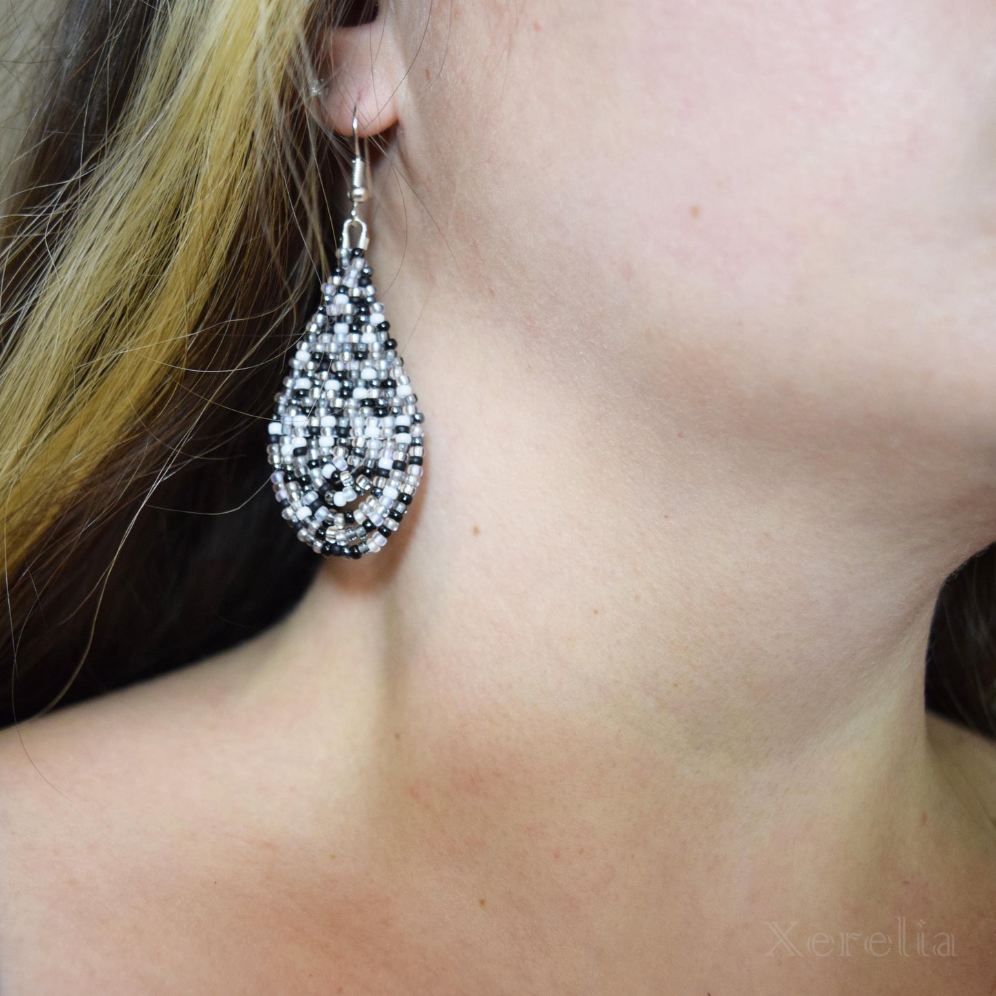 Salt and Pepper Fringe Earrings