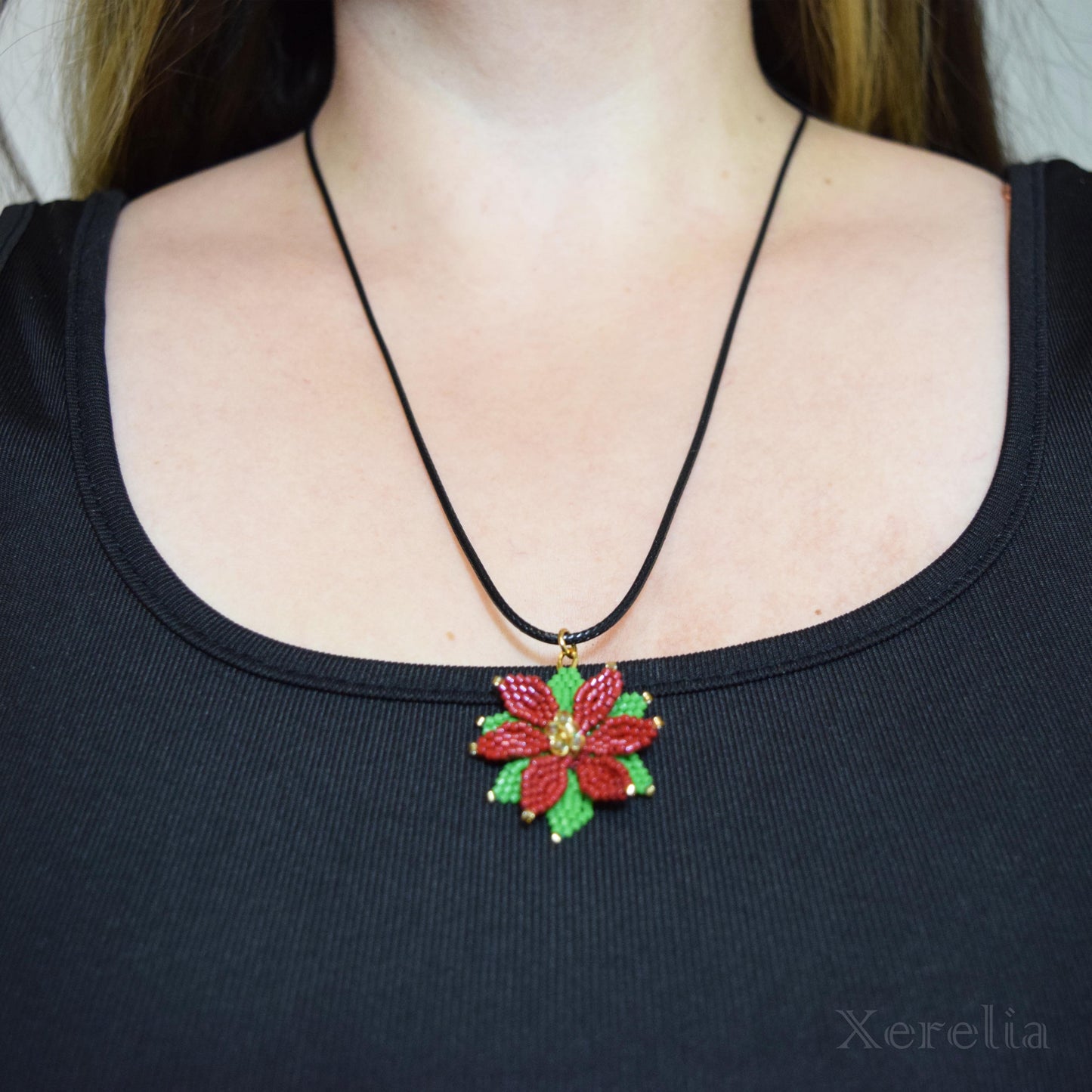 Poinsettia Pendant Necklace