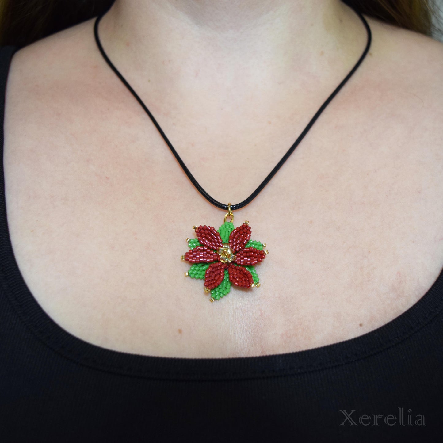 Poinsettia Pendant Necklace