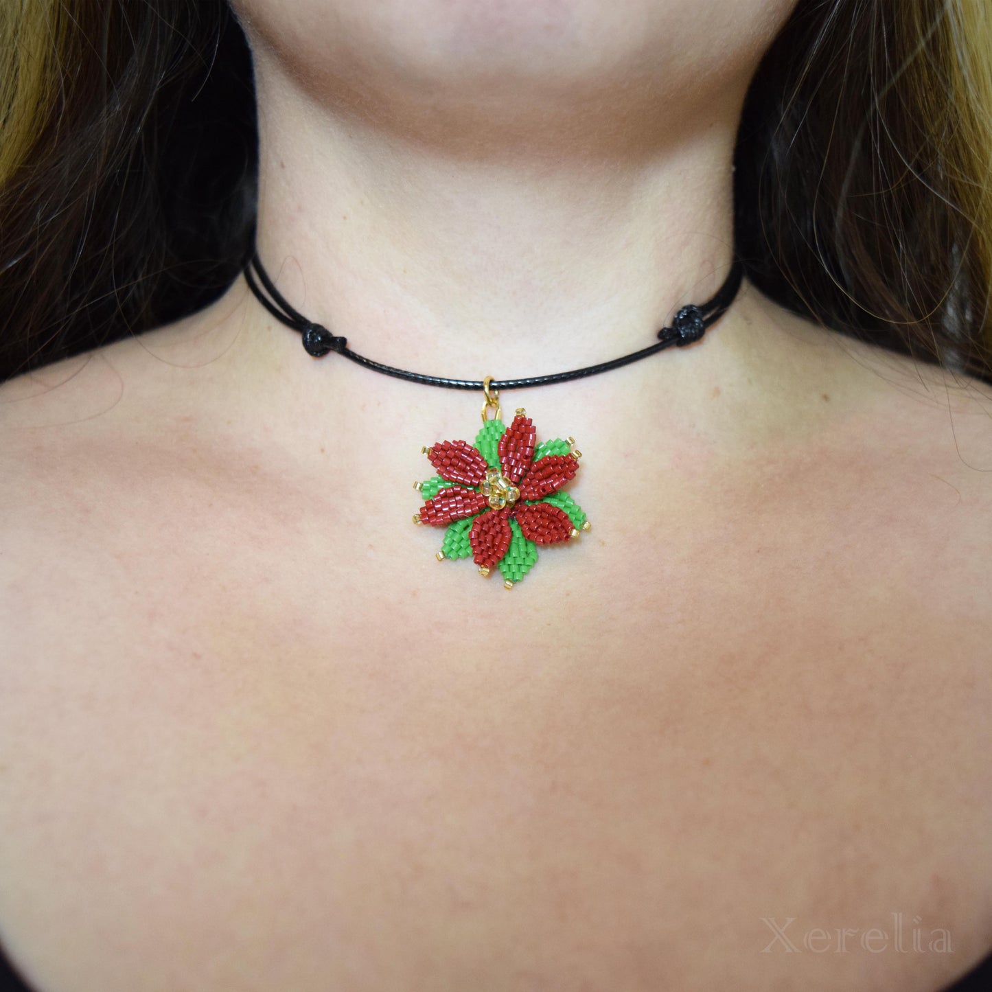 Poinsettia Pendant Necklace