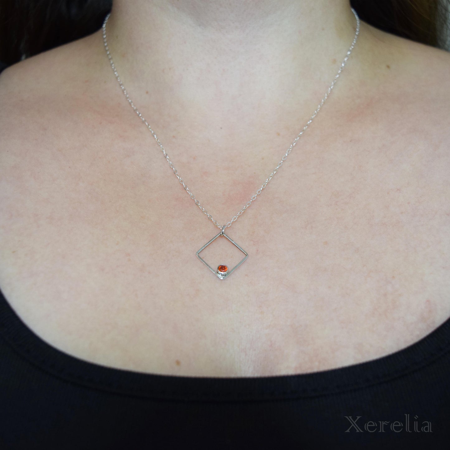 Red Rhombus Earring and Necklace Set