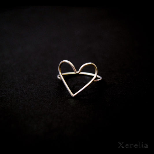 Large Heart Shape Silver Ring