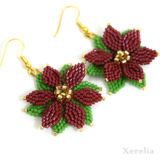 Poinsettia Earrings