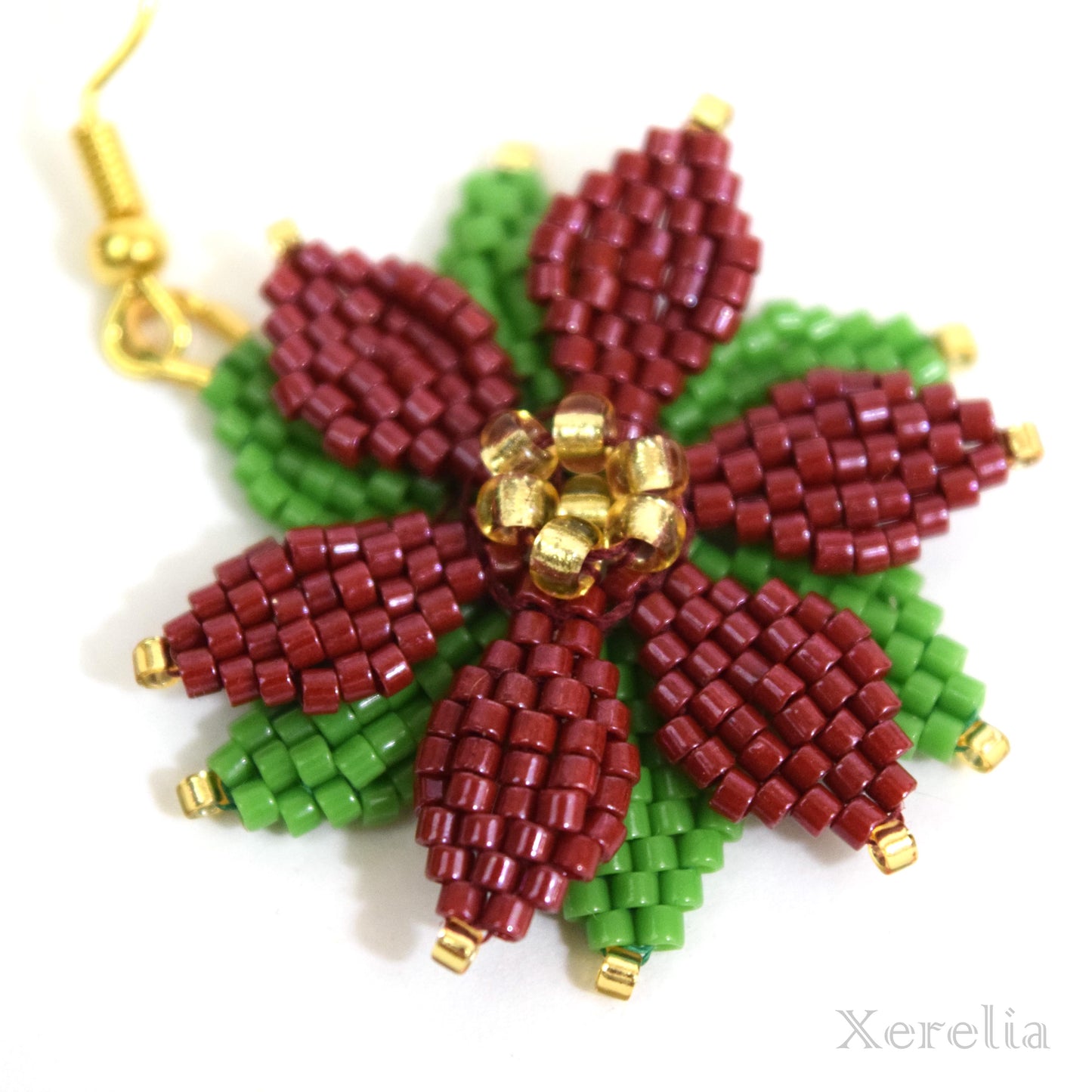 Poinsettia Earrings