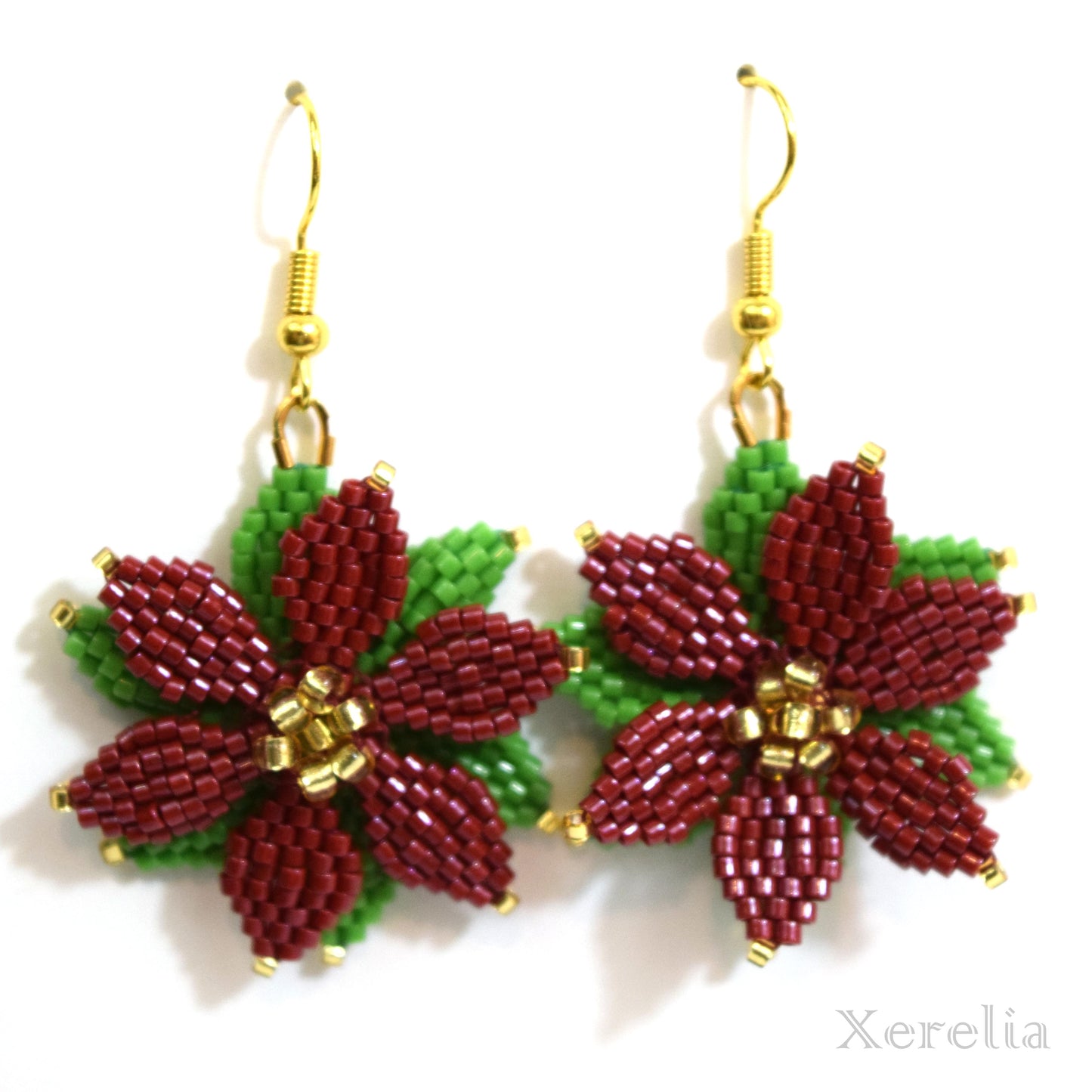 Poinsettia Earrings