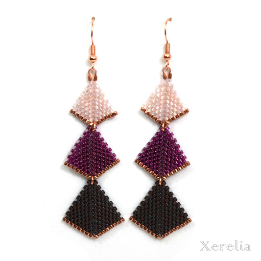 Purple Arrow Tip Earrings