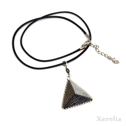 Gunmetal Triangle Necklace
