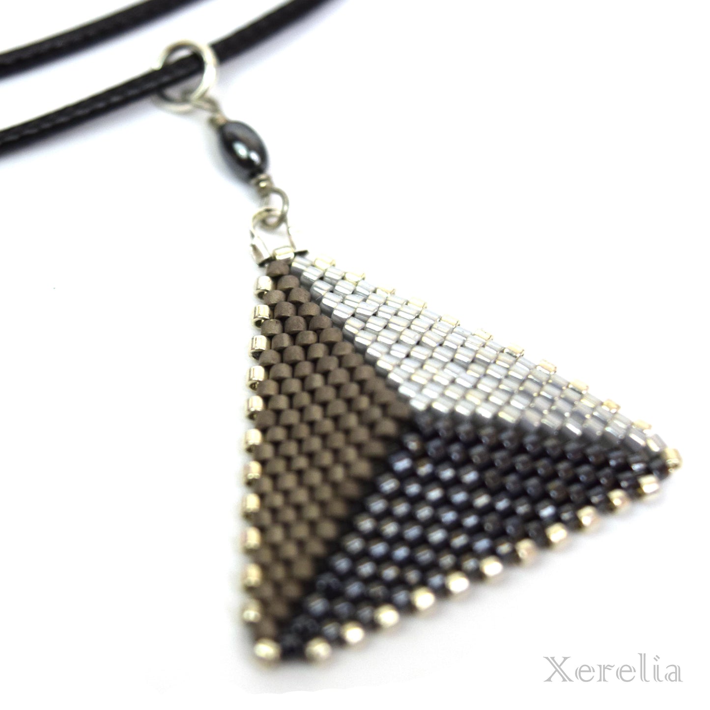 Gunmetal Triangle Necklace
