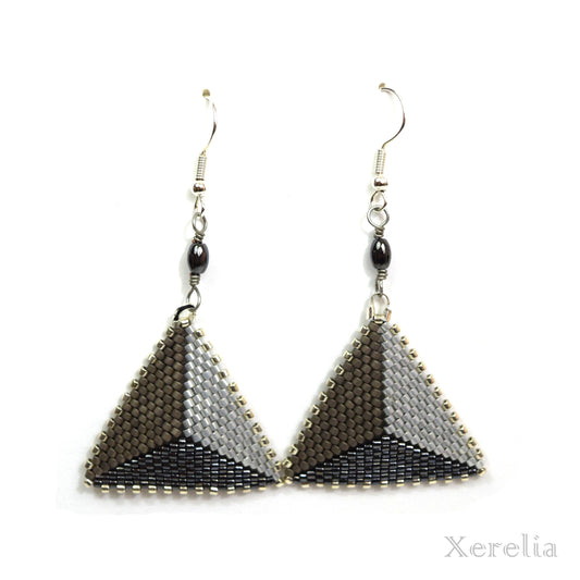 Gunmetal Triangle Earrings