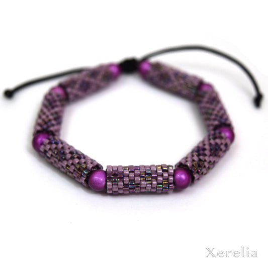 Mauve Tube Bead Bracelet