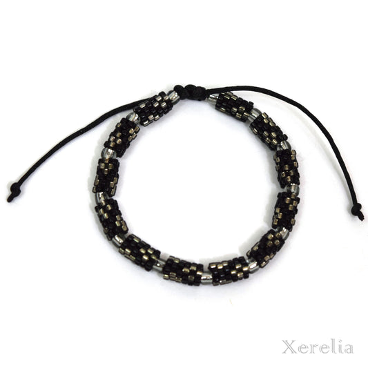 Black Tube Bead Bracelet