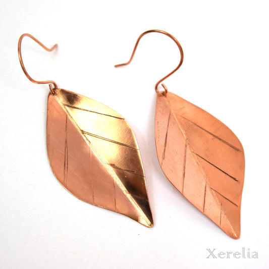 Copper Leaf Earrings