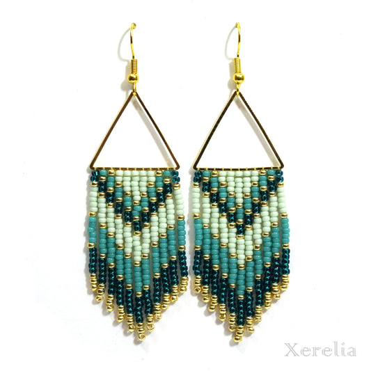 Indian Blue Fringe Earrings