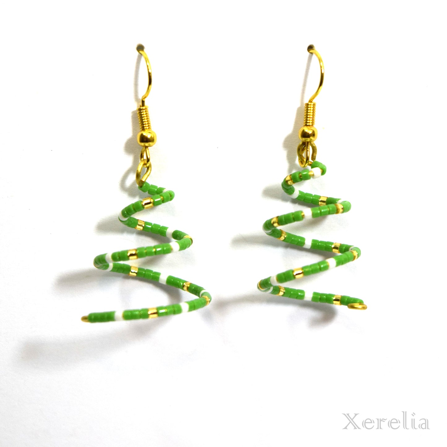 Christmas Tree Spiral Earrings