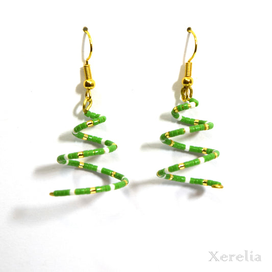 Christmas Tree Spiral Earrings