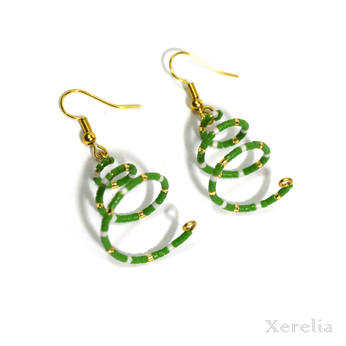 Christmas Tree Spiral Earrings