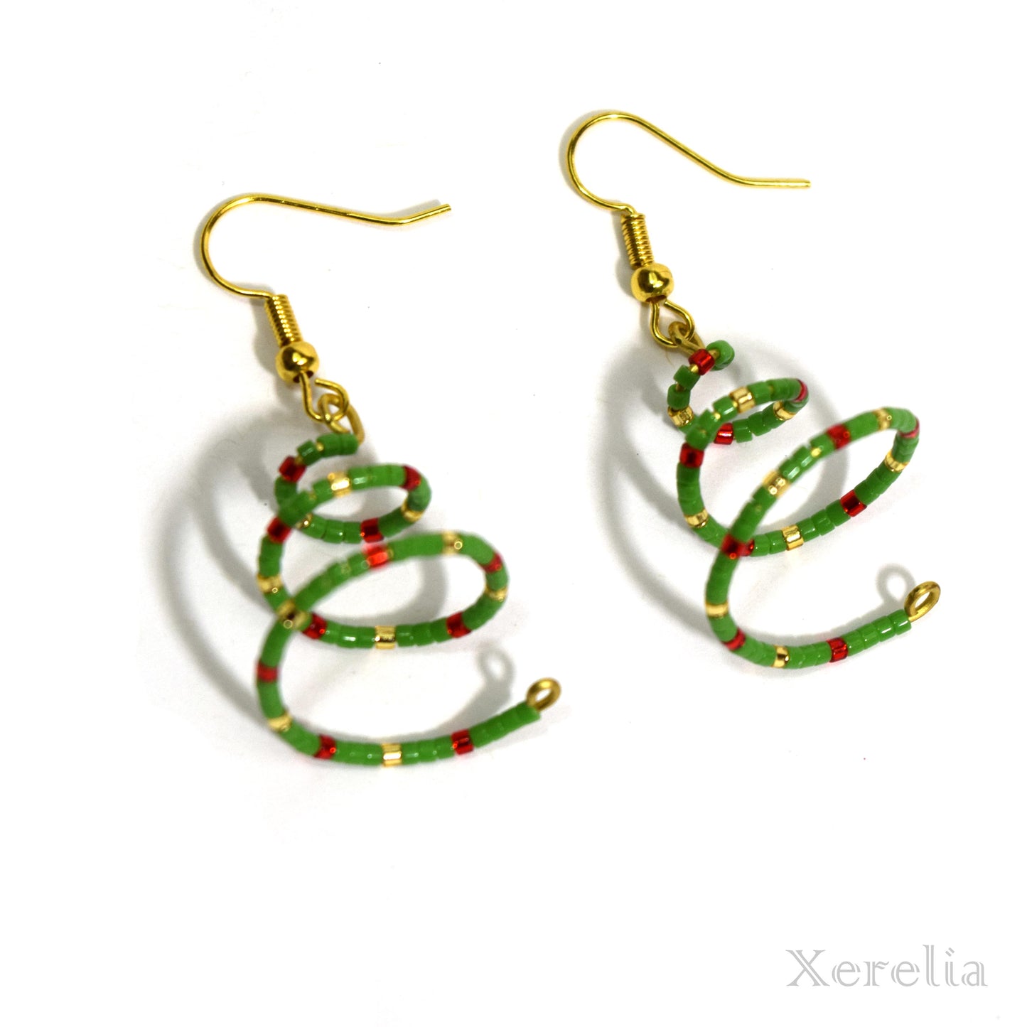 Christmas Tree Spiral Earrings