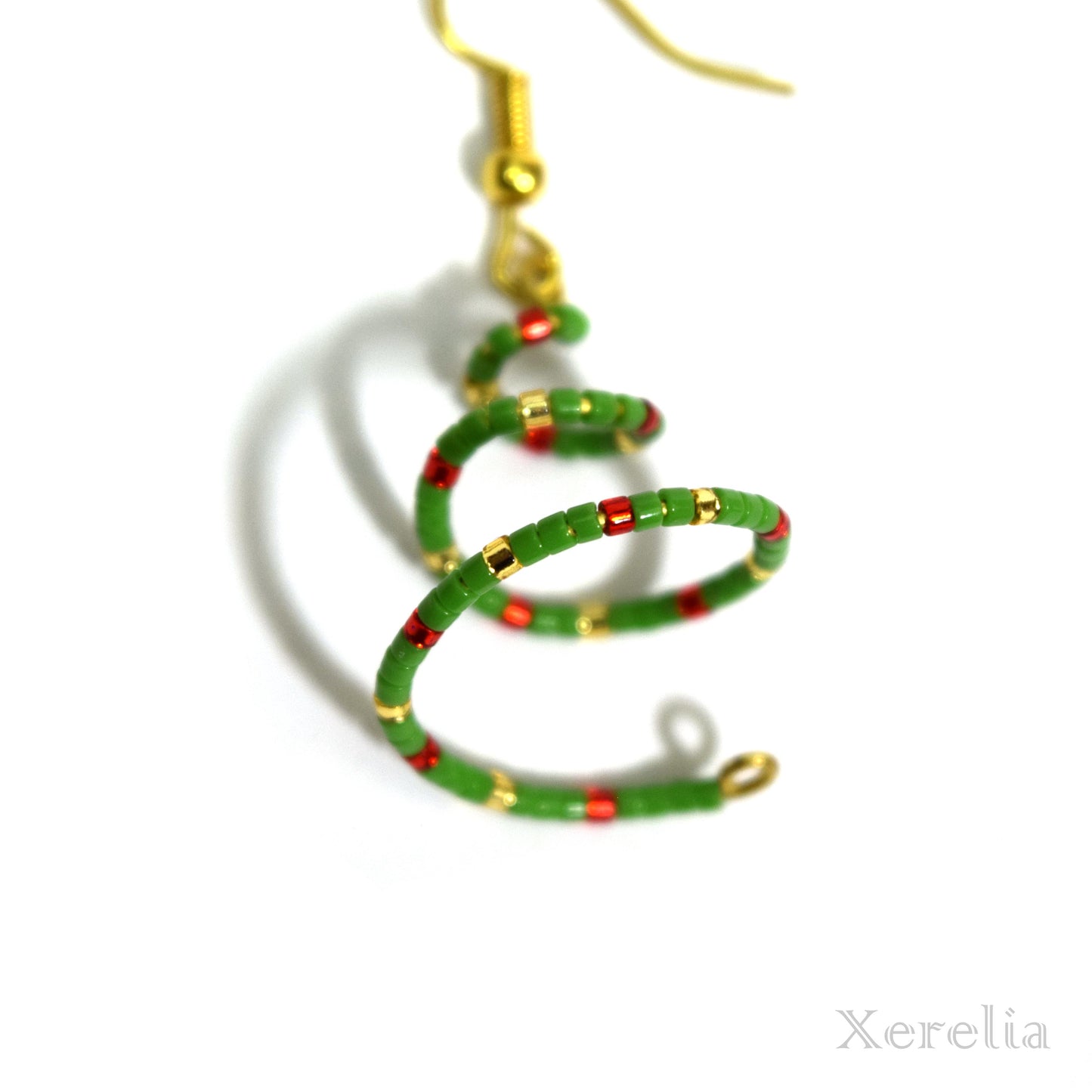 Christmas Tree Spiral Earrings