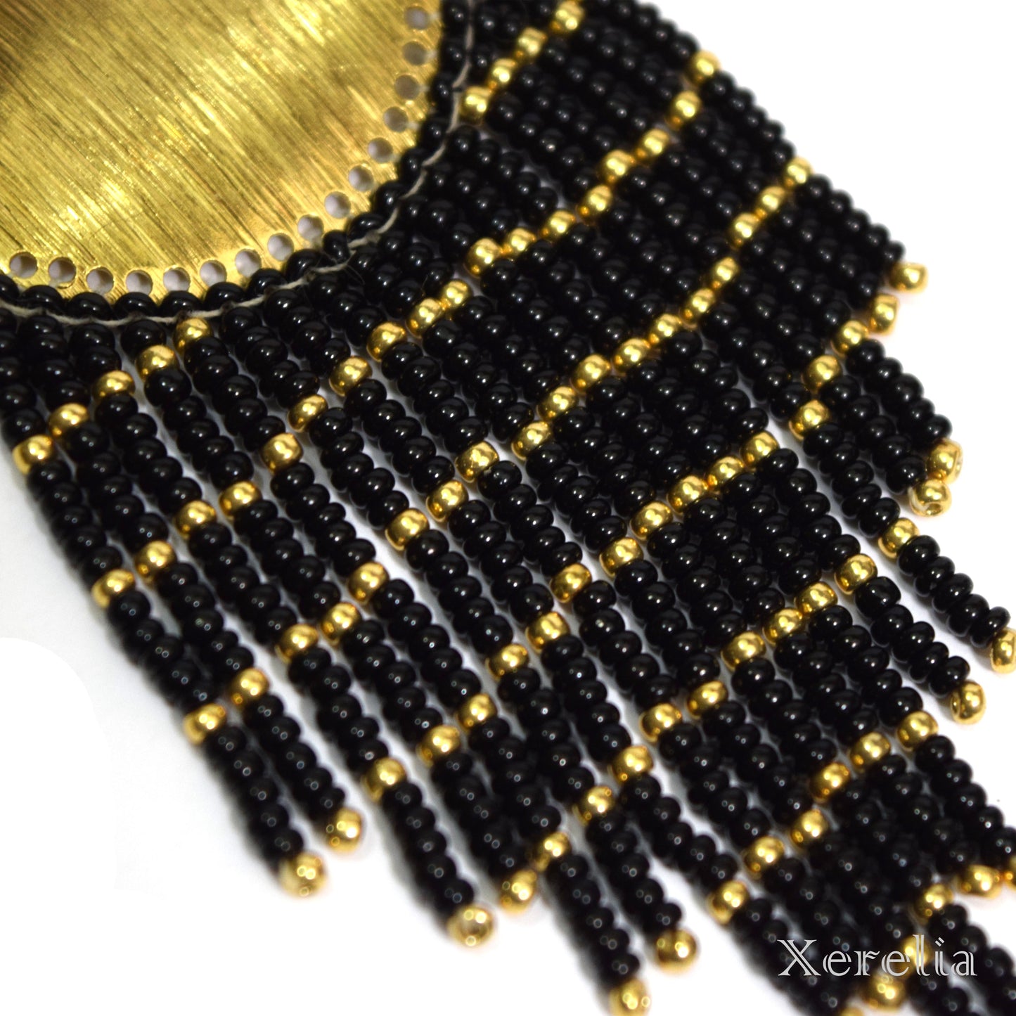 Gold Fan Fringe Earrings