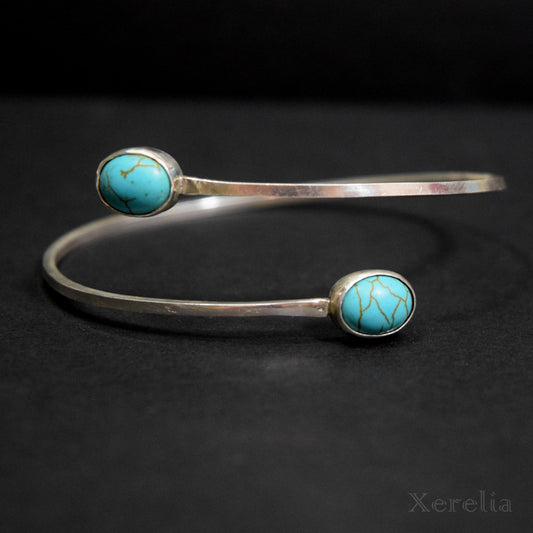 Adjustable Offset Bangle (Turquoise)