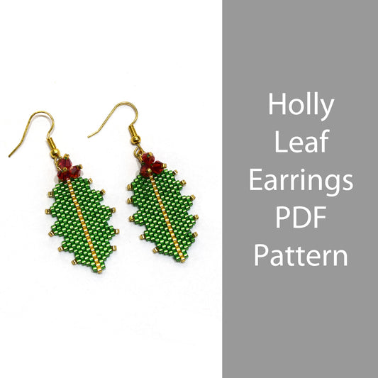 PDF Pattern Holly Leaf Earrings
