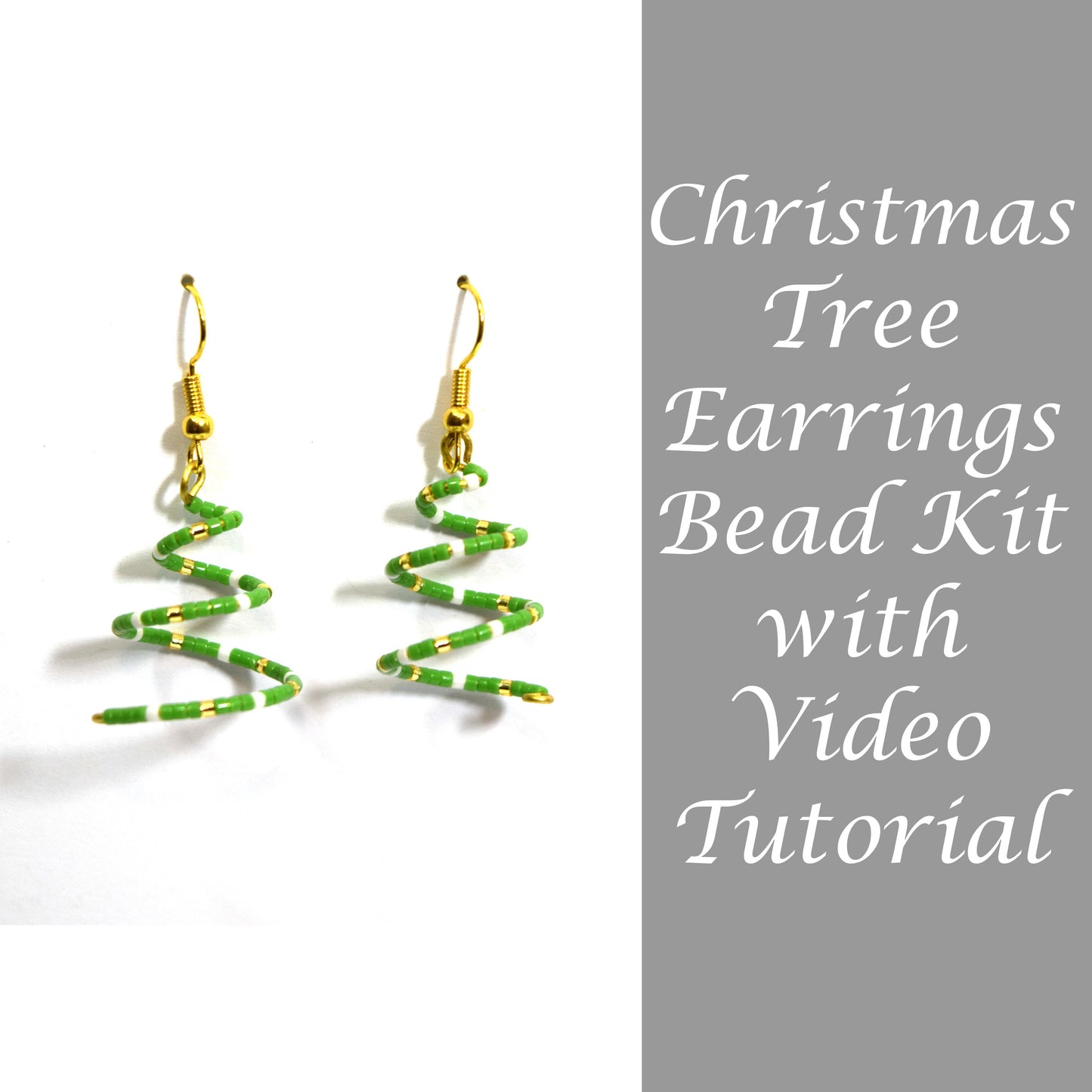 Beading Kit for Spiral Christmas Tree Earrings