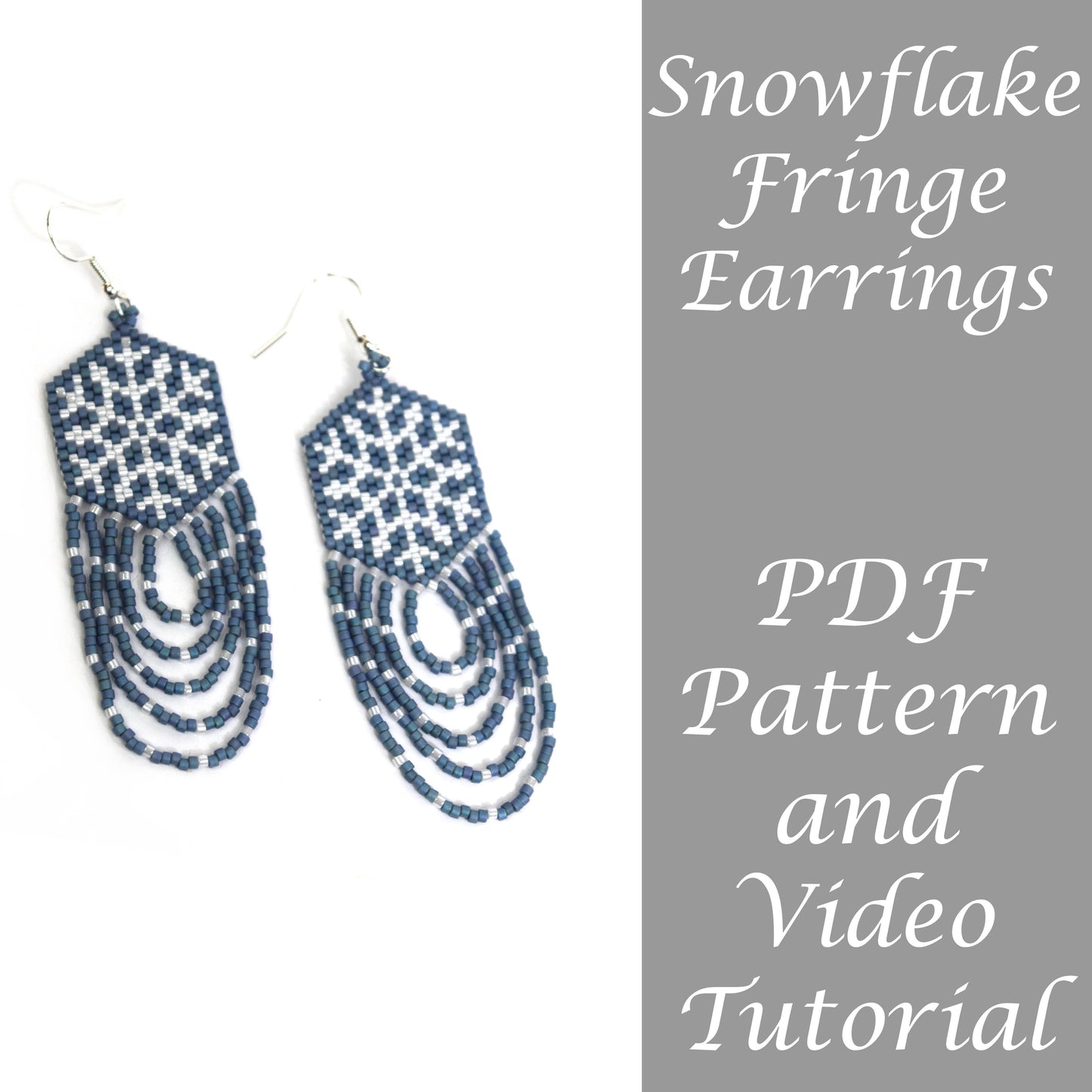 PDF Pattern Snowflake Fringe Earrings