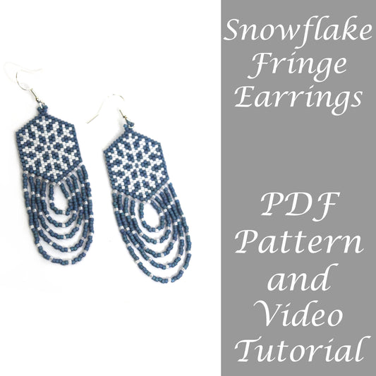 PDF Pattern Snowflake Fringe Earrings