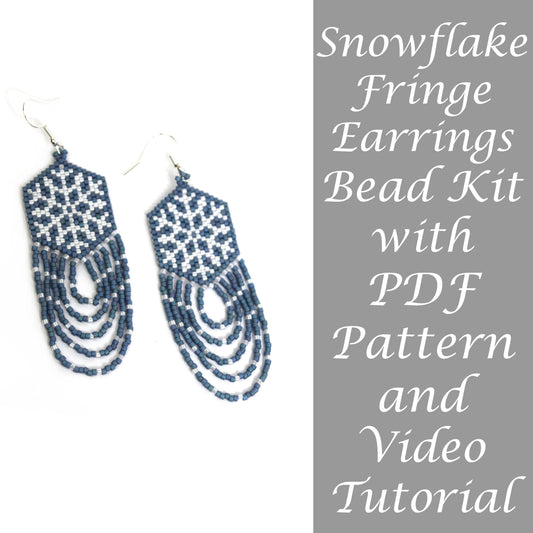 Beading Kit for Snowflake Fringe Earrings