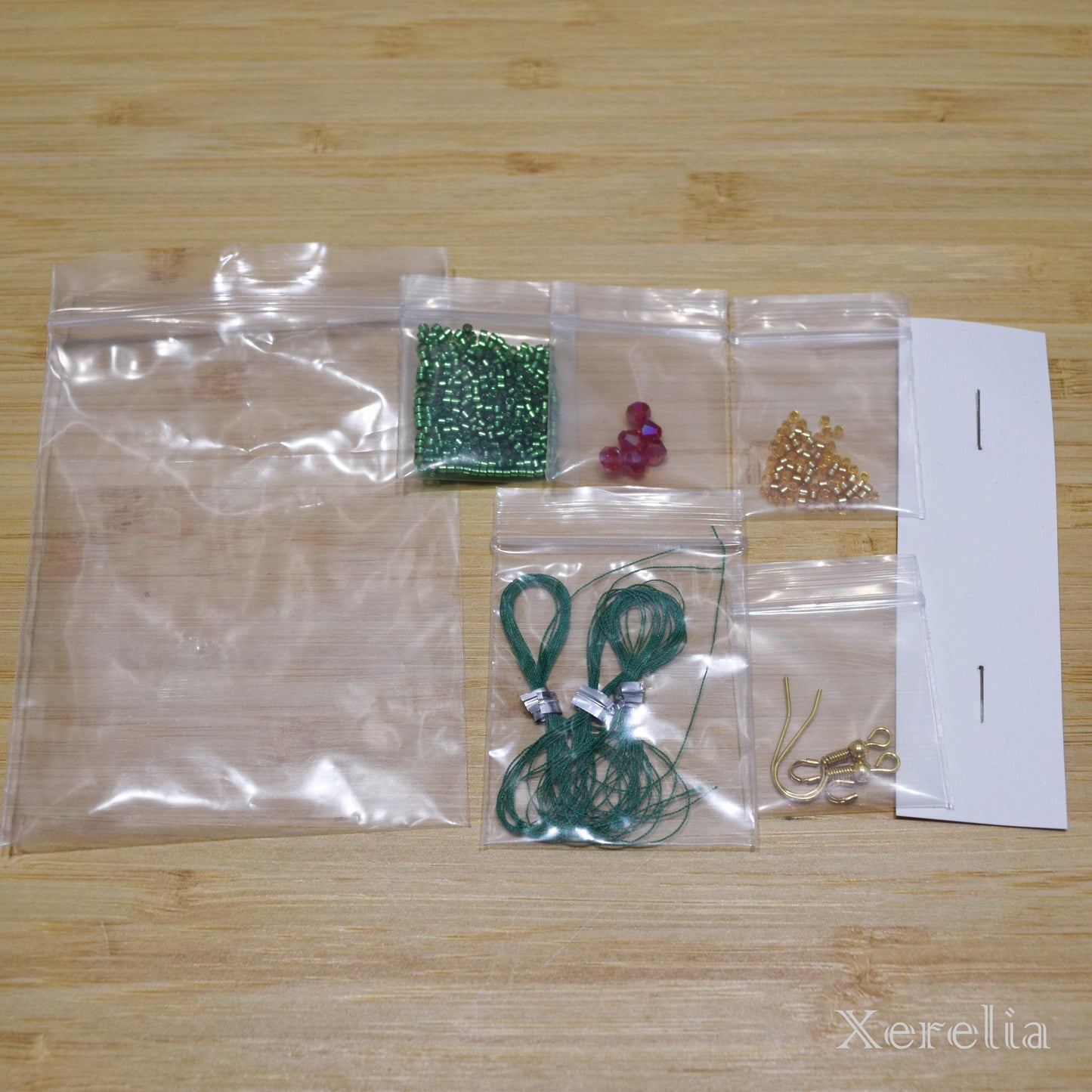 Beading Kit for Holly Leaf Earrings