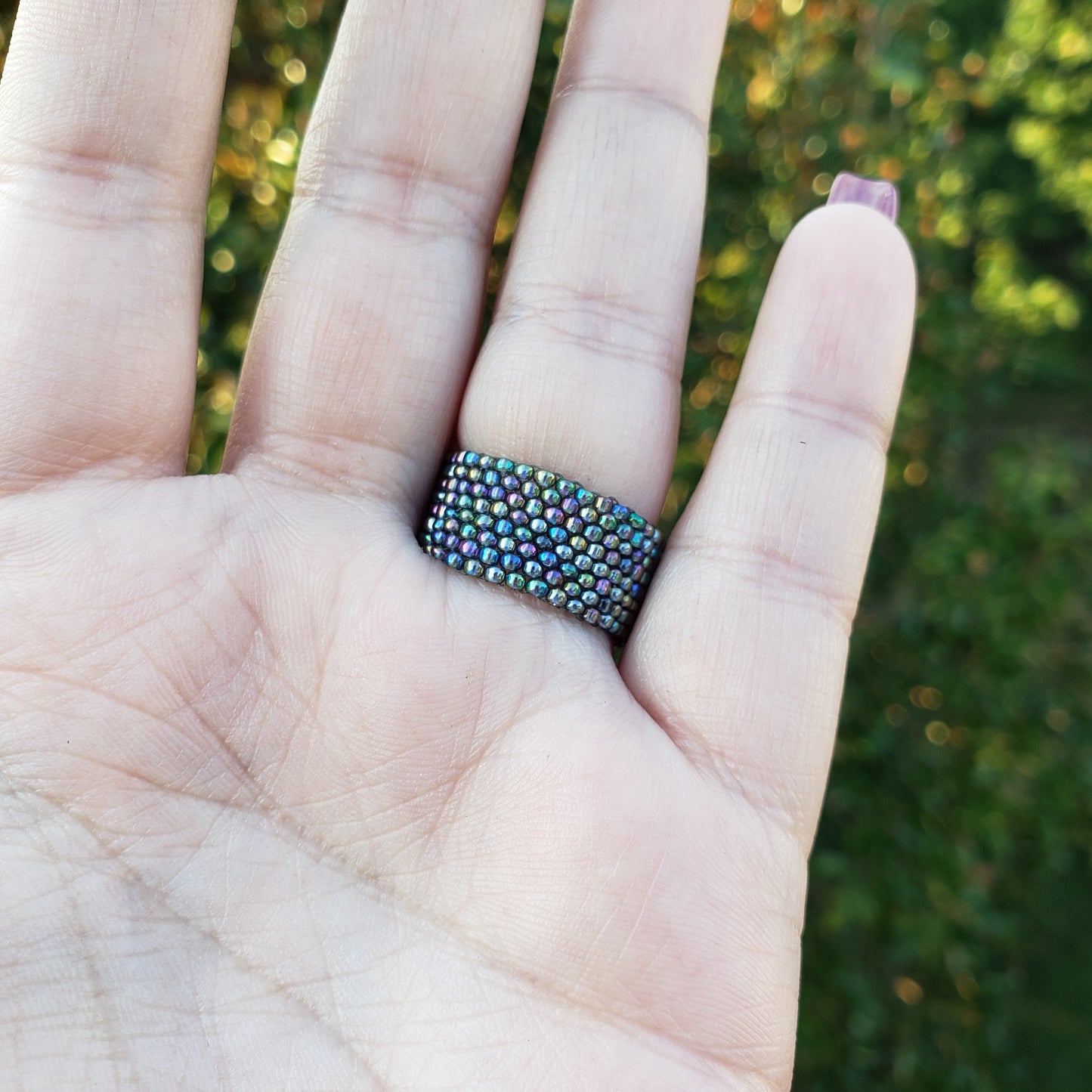 Deep Gray Gunmetal Bubble Ring