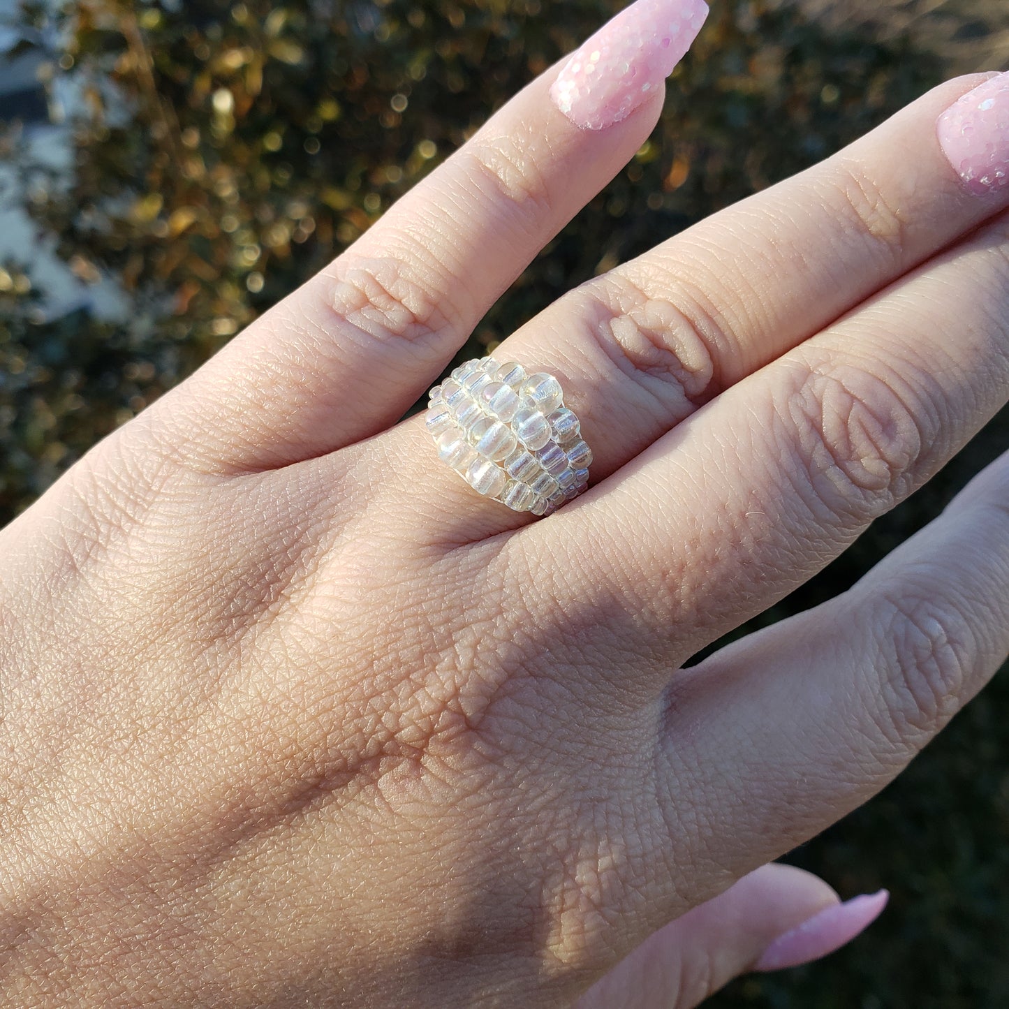 Pale Mint Green Bubble Ring