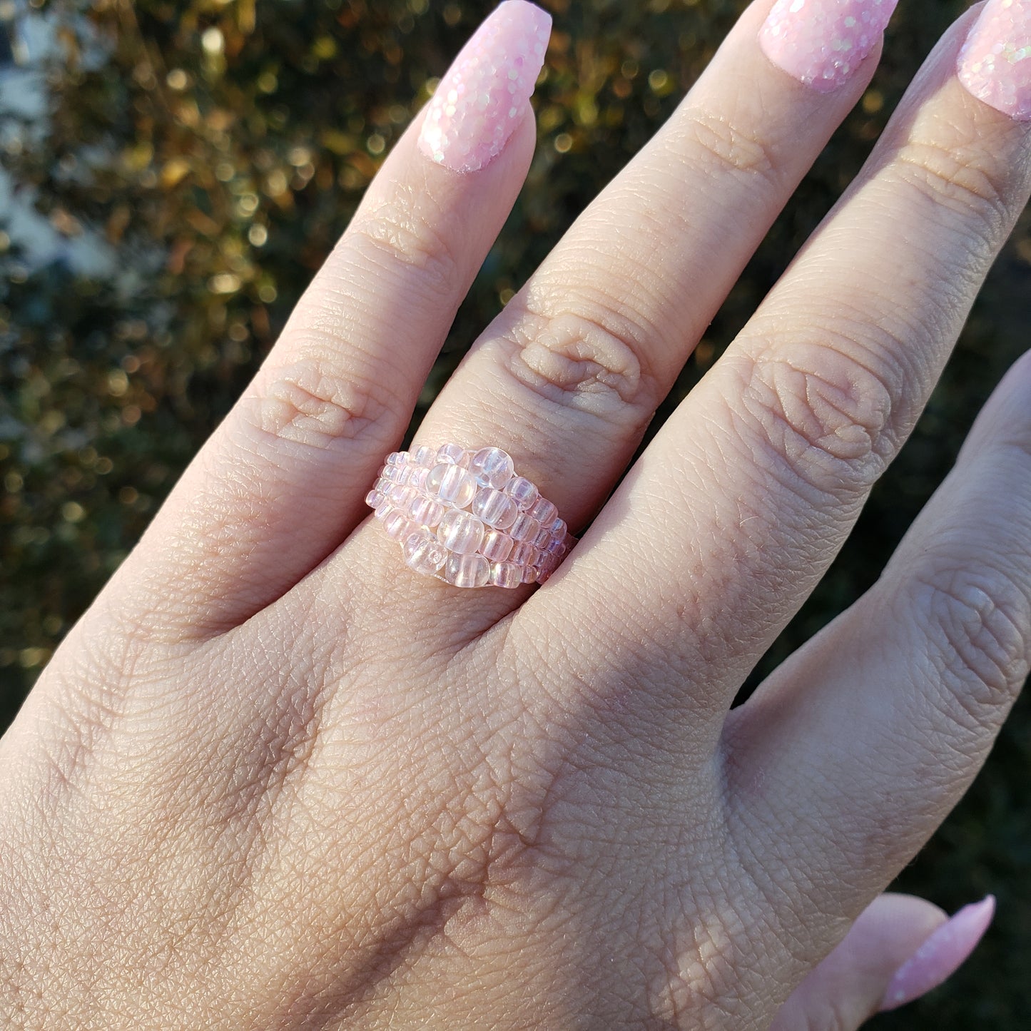 Pale Pink Bubble Ring