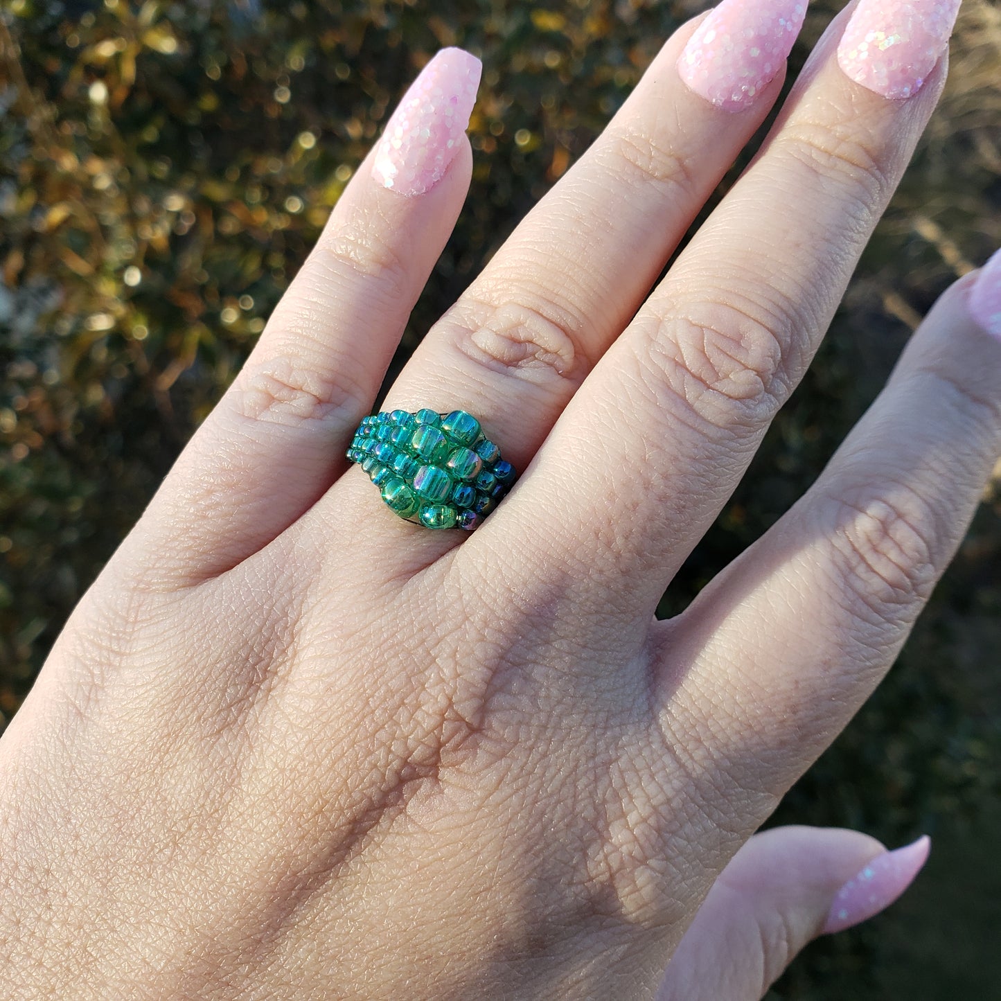 Sea Green Bubble Ring