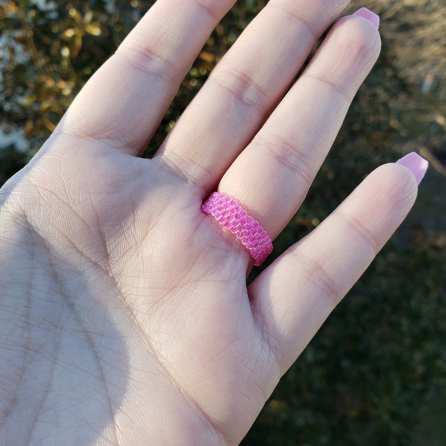 Bright Pink Bubble Ring