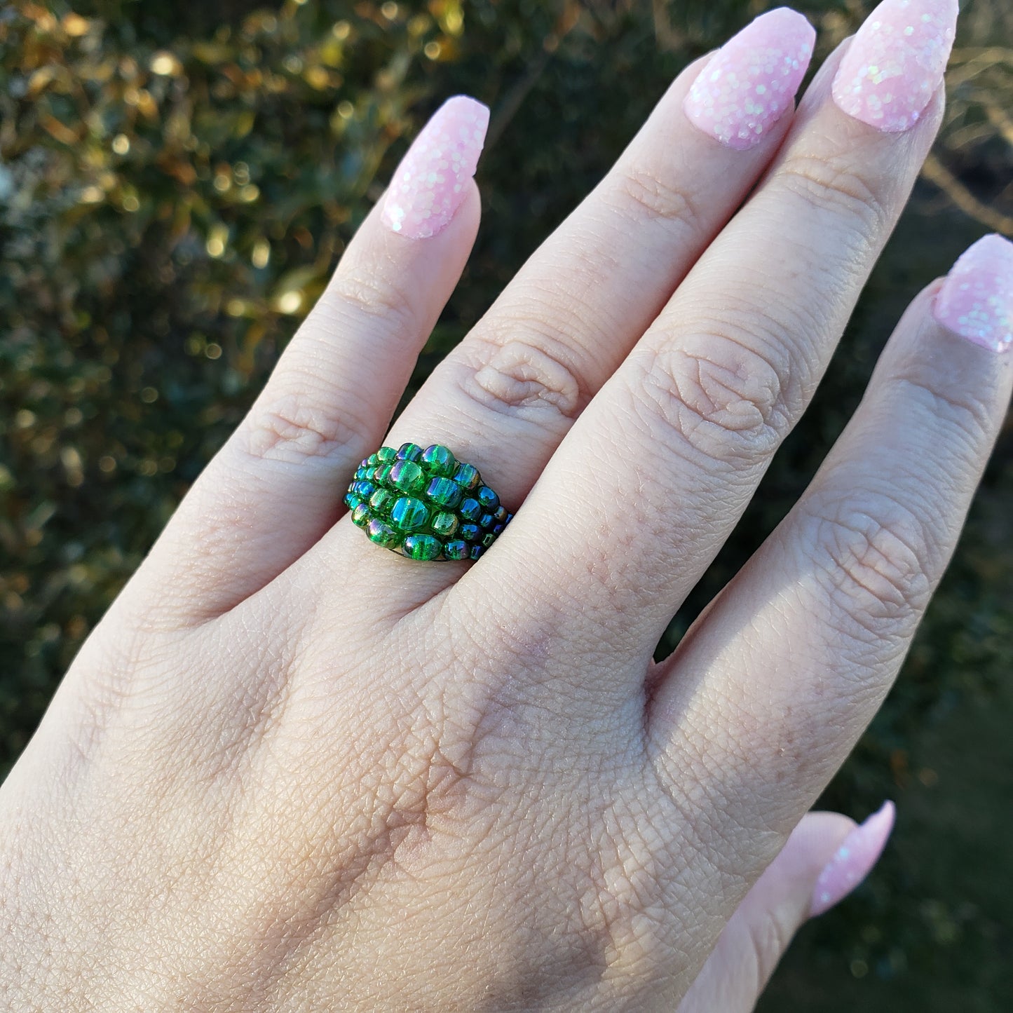 Christmas Green Bubble Ring