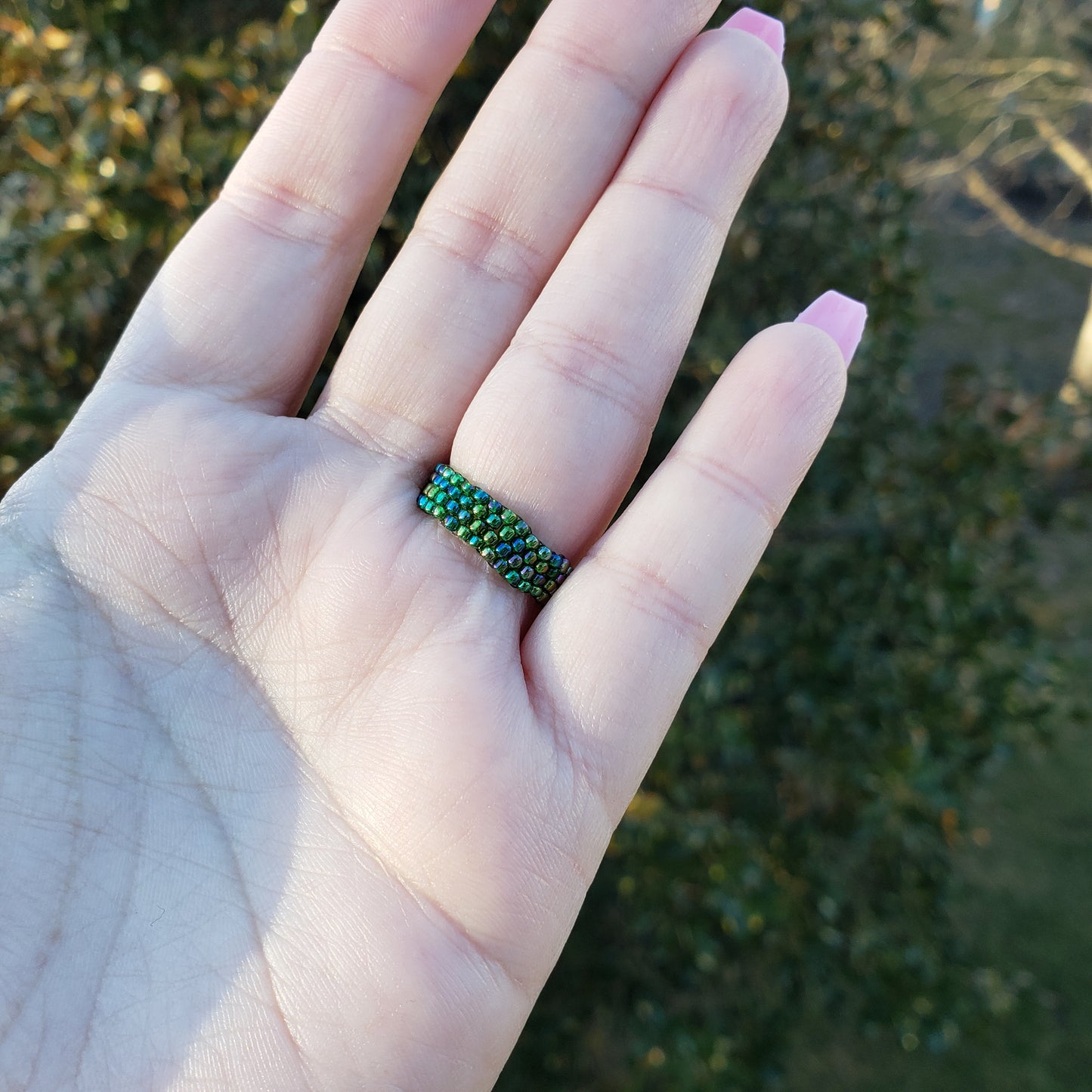 Christmas Green Bubble Ring