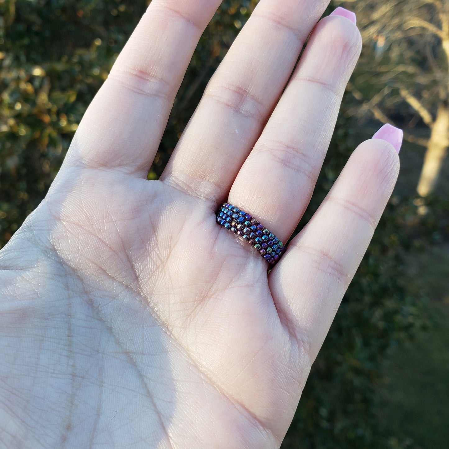 Dark Purple Iris Bubble Ring