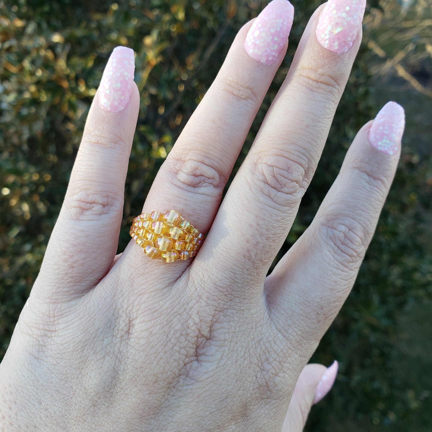 Golden Yellow Bubble Ring