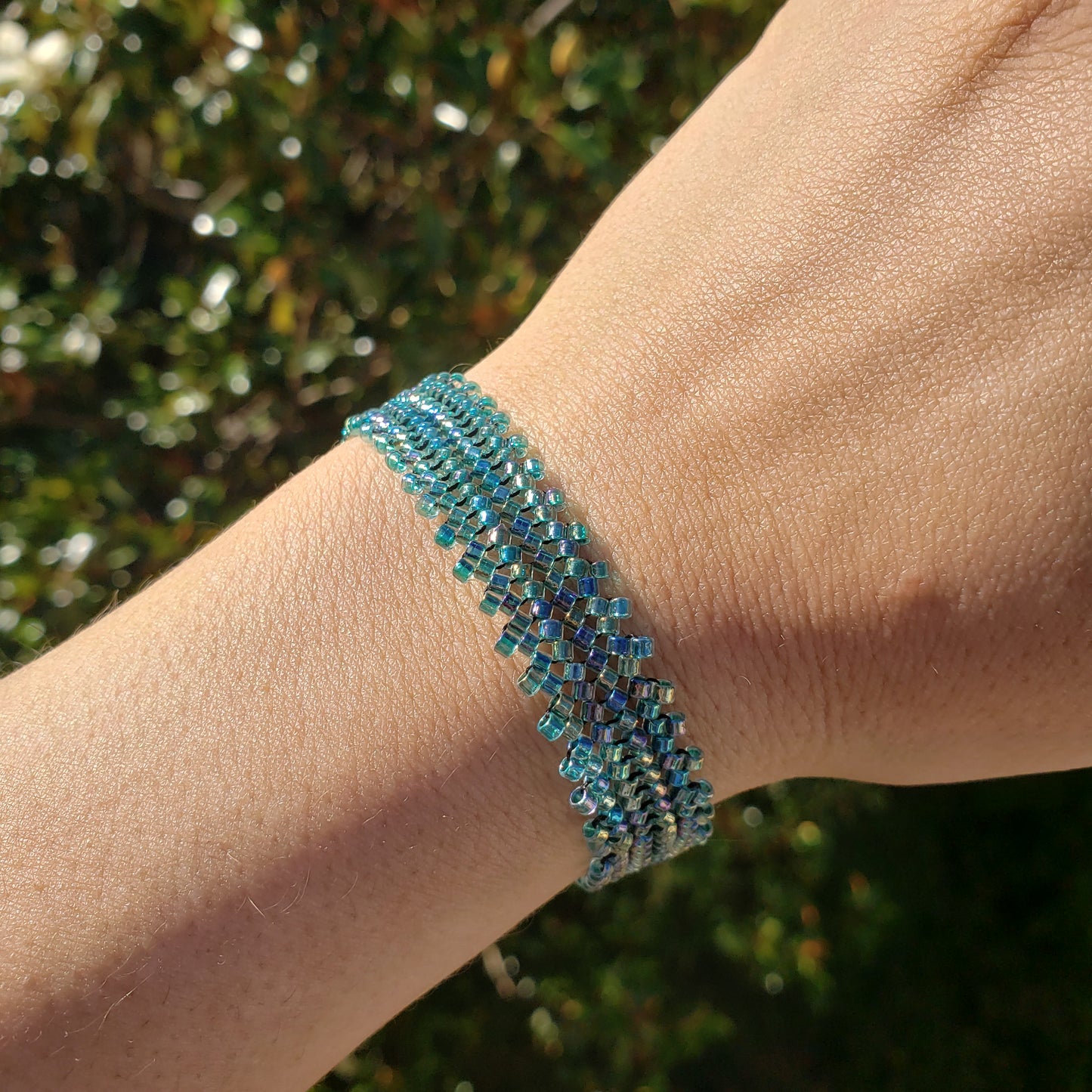 Pretty Herringbone Beaded Bracelet