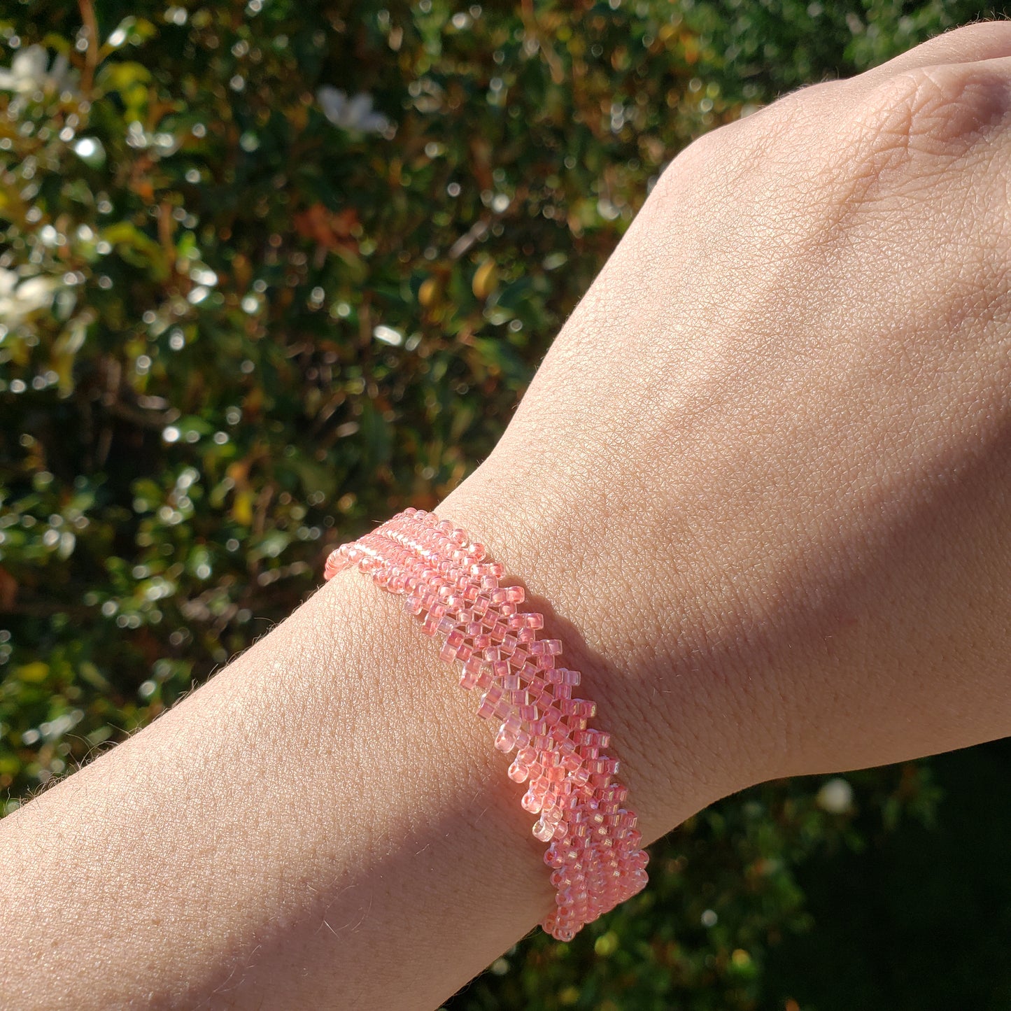 Pretty Herringbone Beaded Bracelet