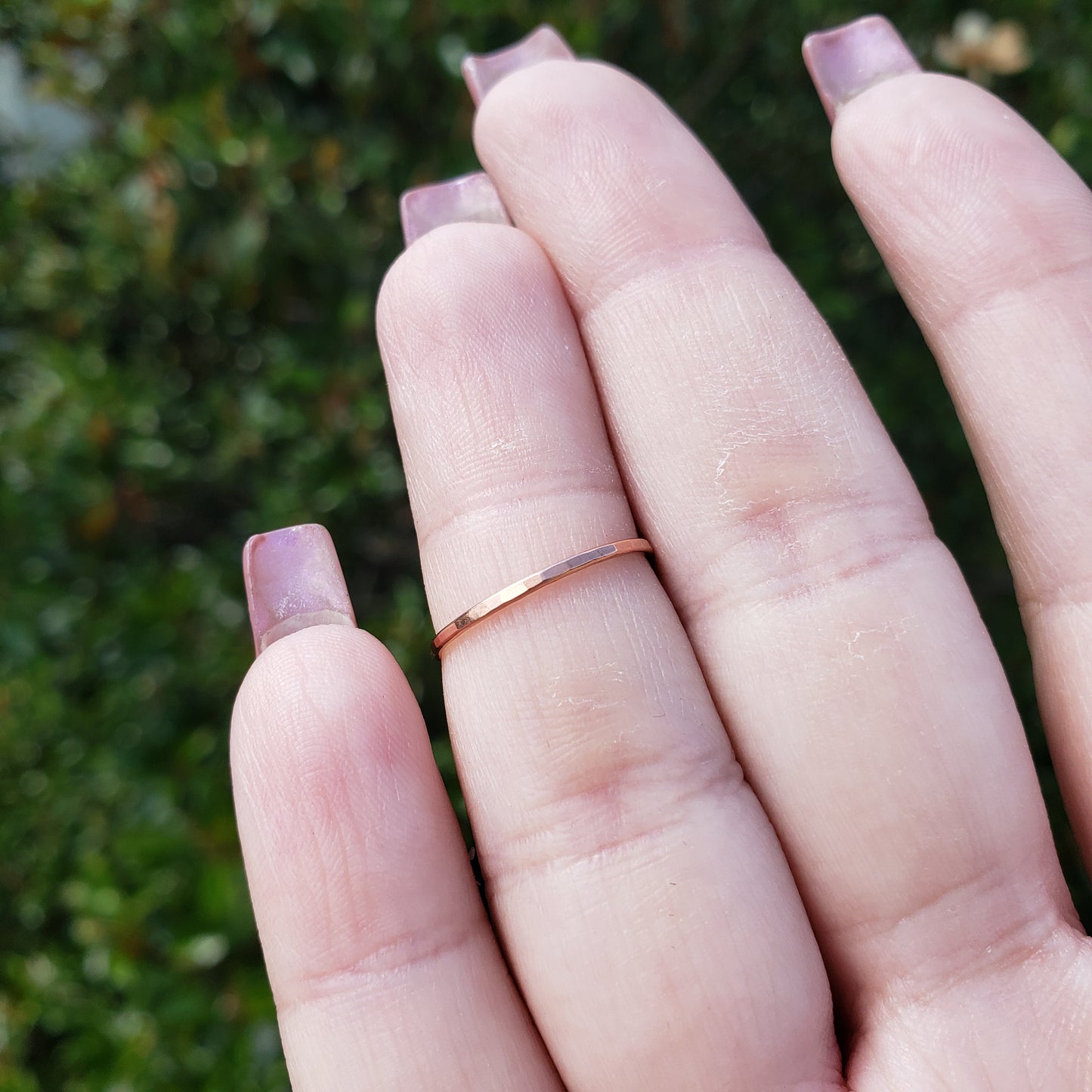 Small Copper Swirl Ring