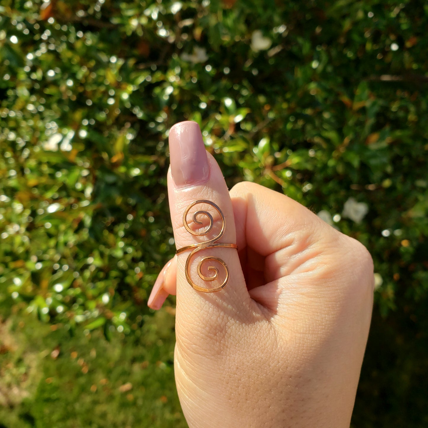 Large Swirl Copper Ring