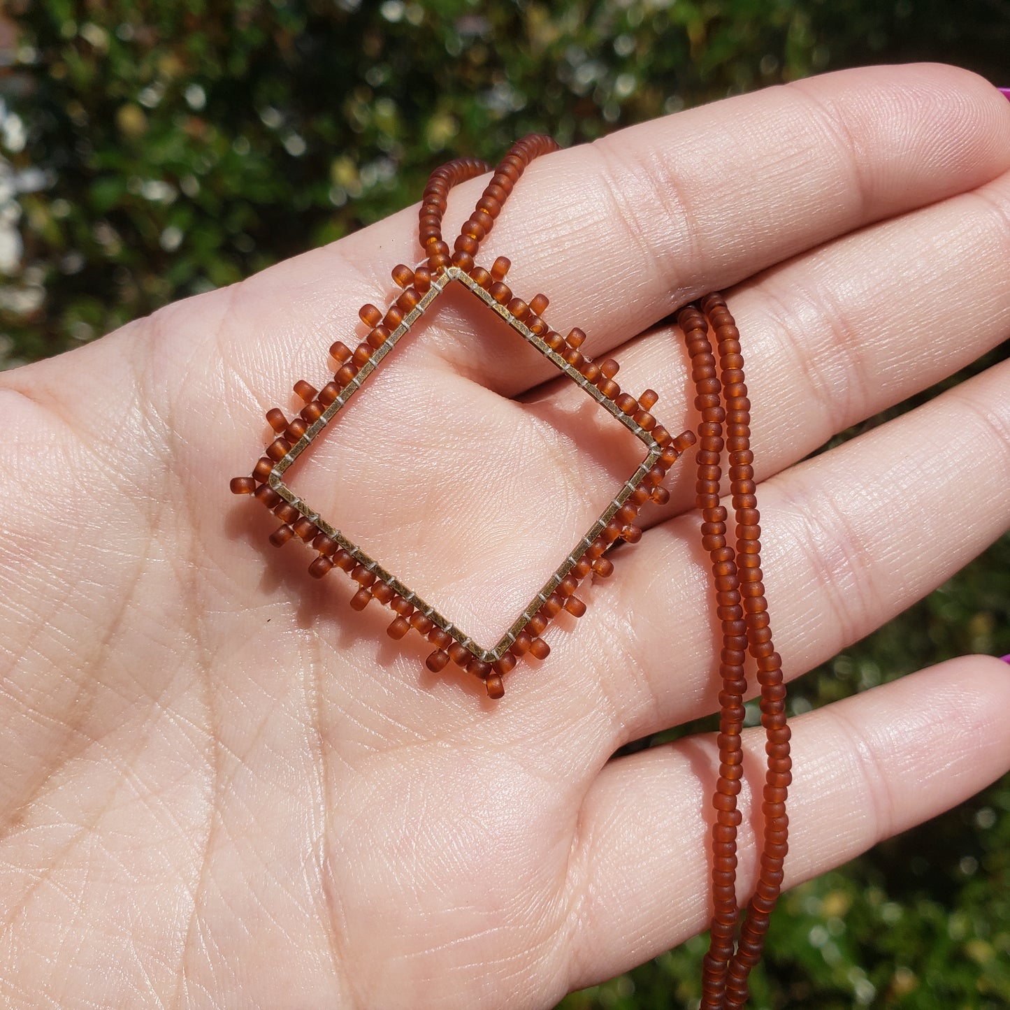 Lacy Square Hoop Necklace