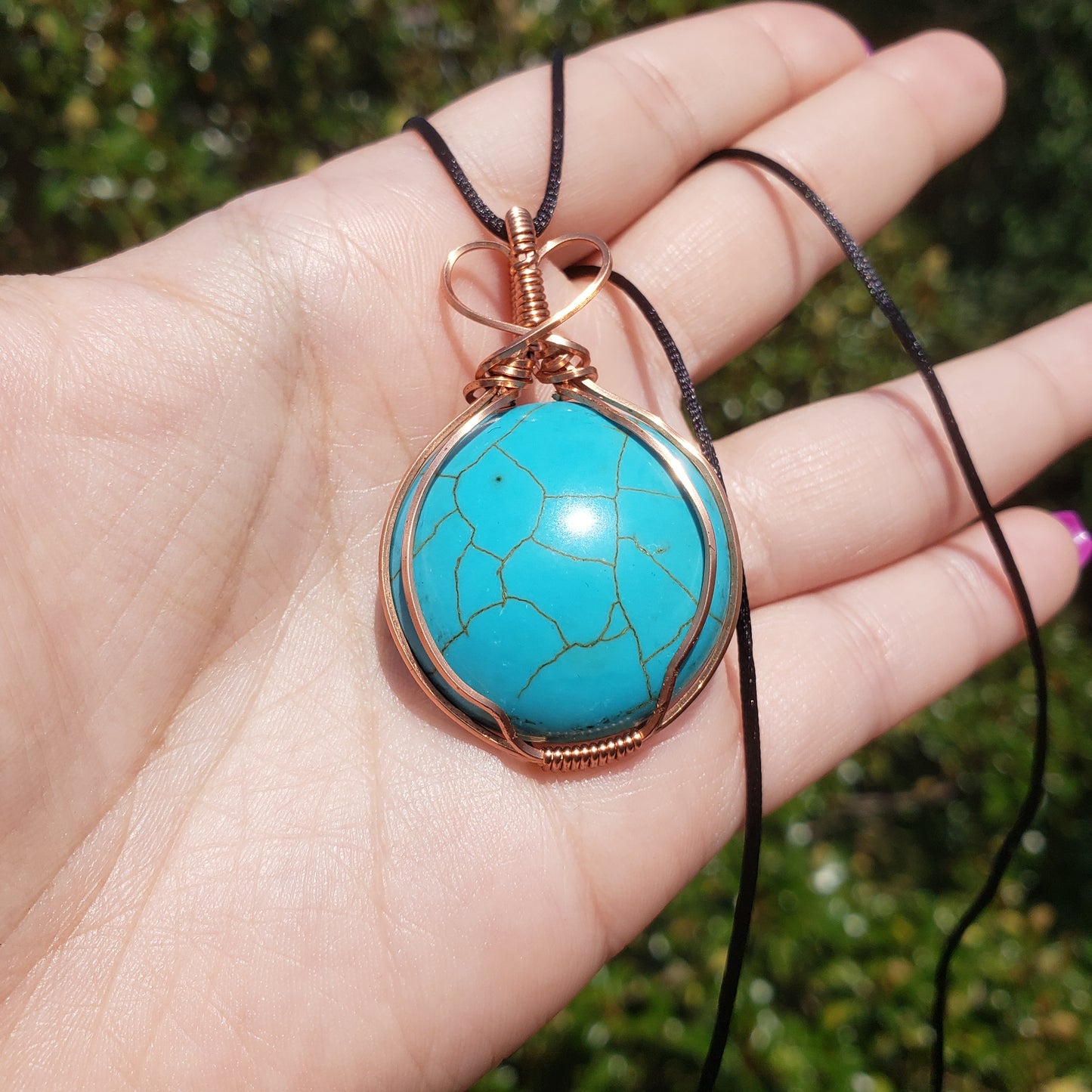 Heart Bail Turquoise Pendant Necklace